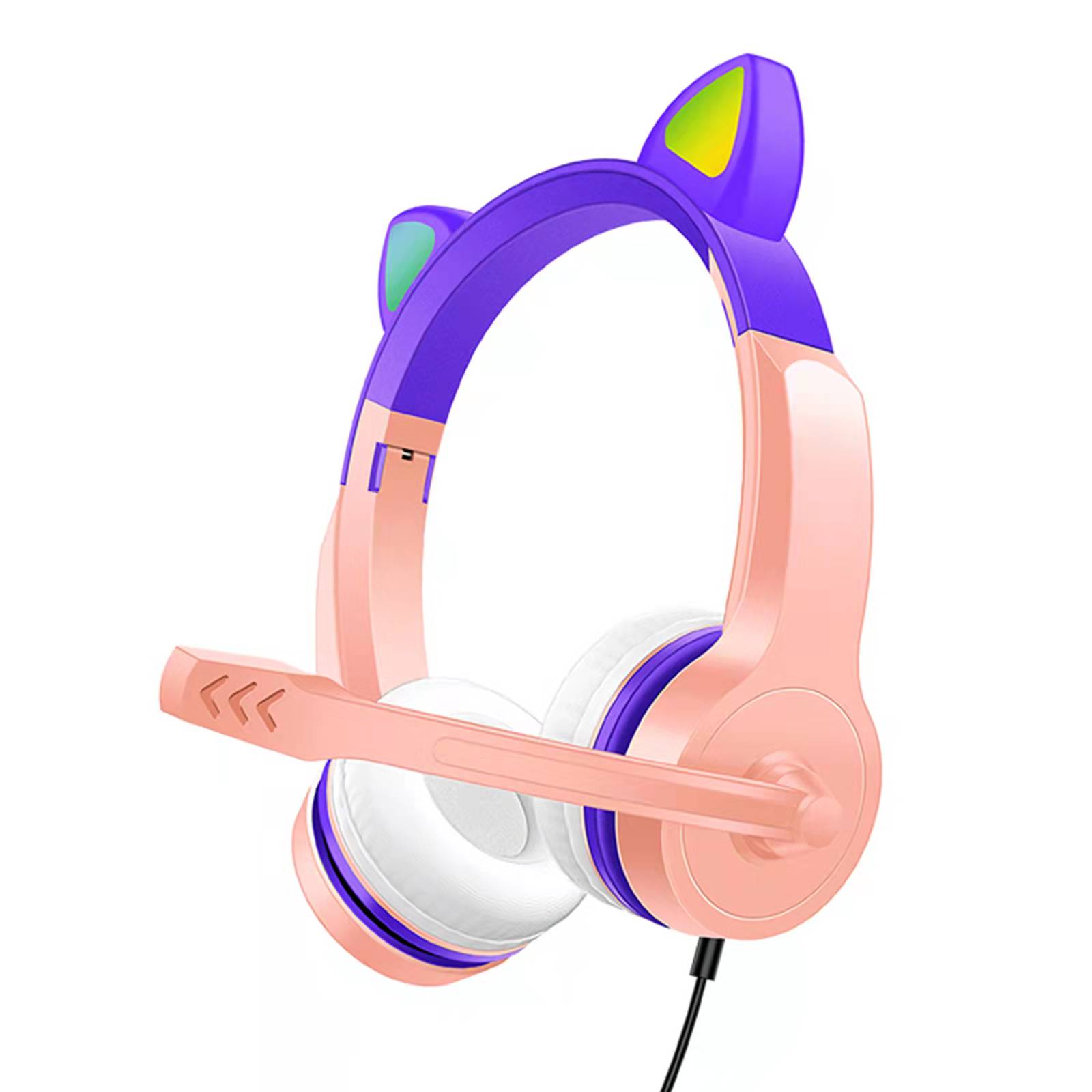 Fone de ouvido usb de orelha de gato